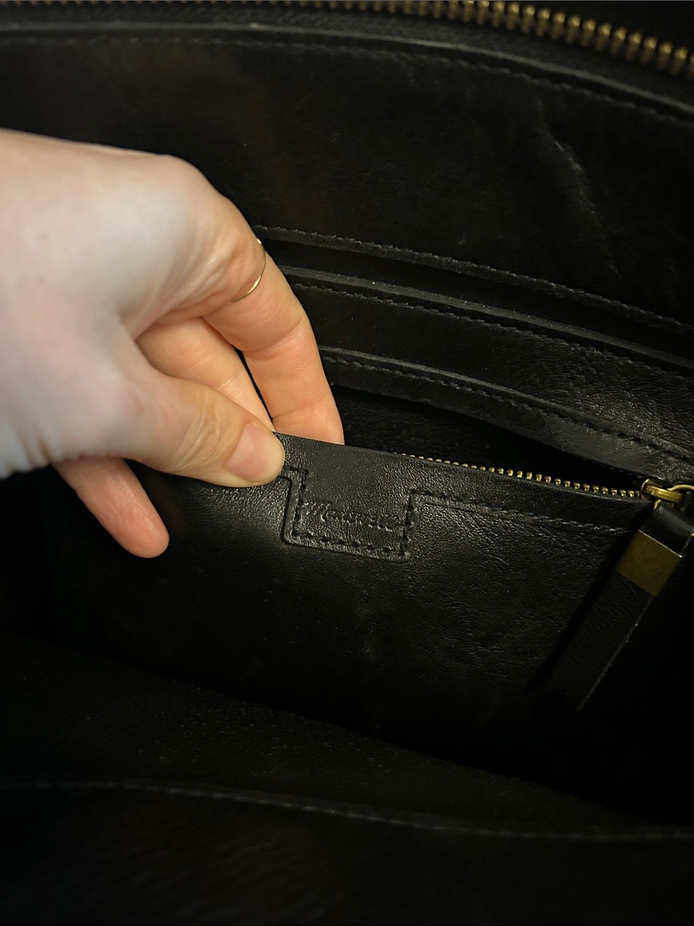 Madewell Transport Tote • Black • Zipper Top - Picture 3 of 11